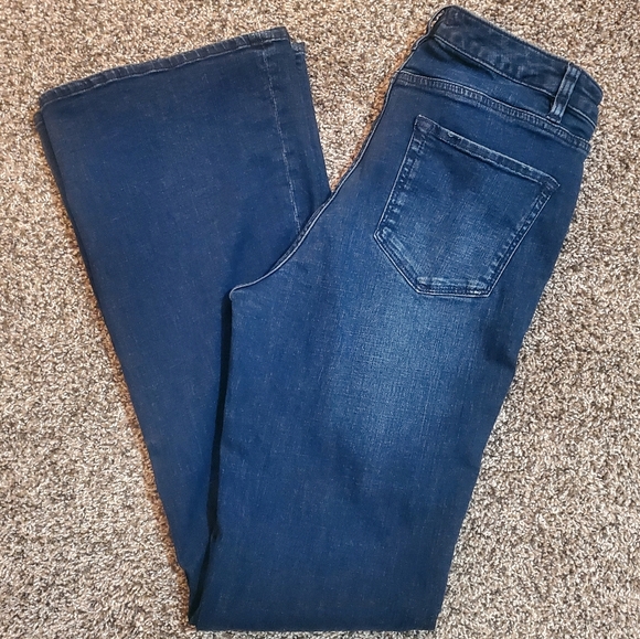 Dear John Dark Blue Split Flare High Rise Jeans Womens Sz 31 - Picture 4 of 13